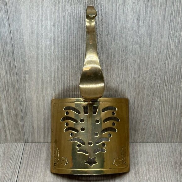 Vintage Pair Metal Brass Tree Christmas Stocking Hanger Hook Holiday Decor Gold - Picture 5 of 11